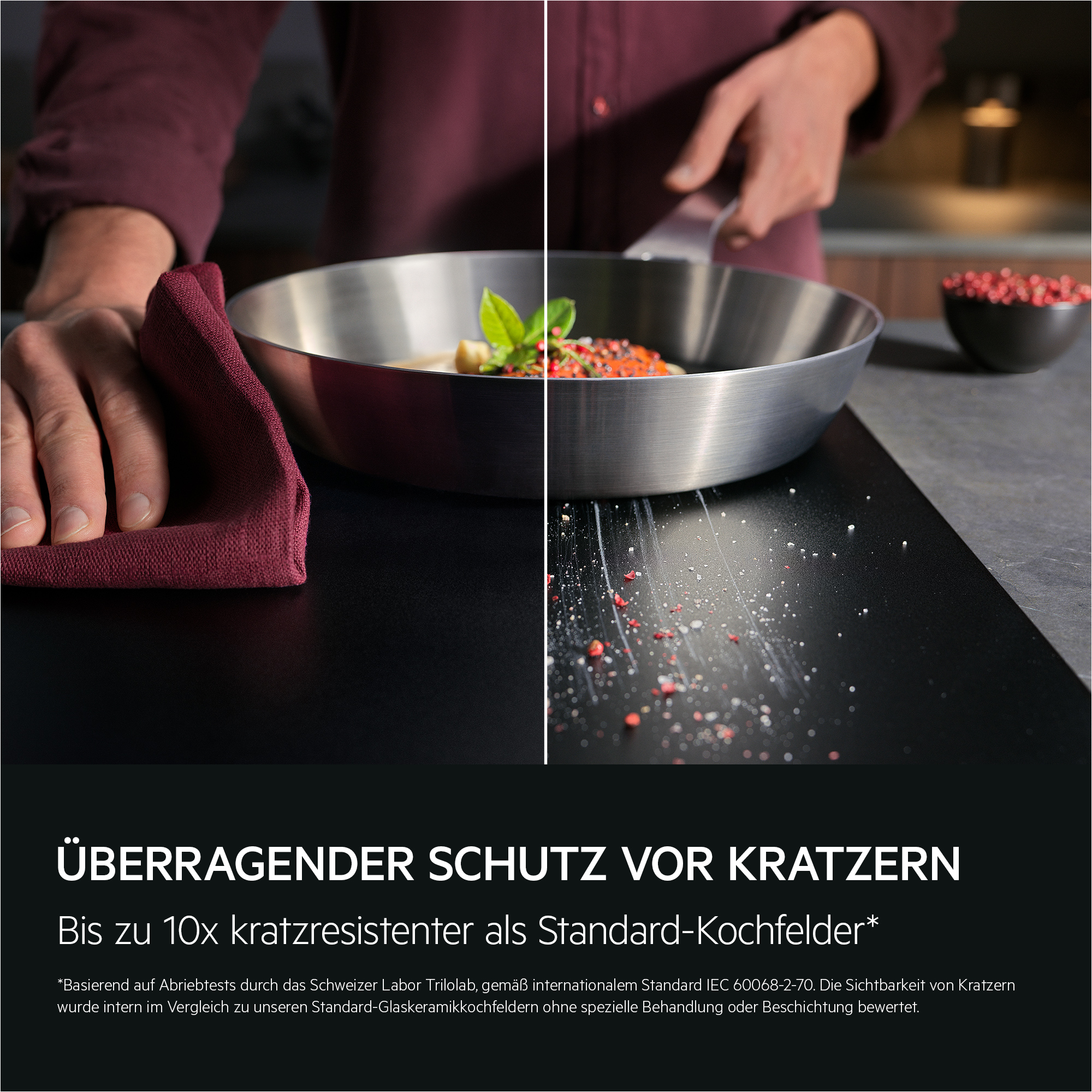 AEG SaphirMatt Induktionskochfeld mit integriertem Muldenlüfter